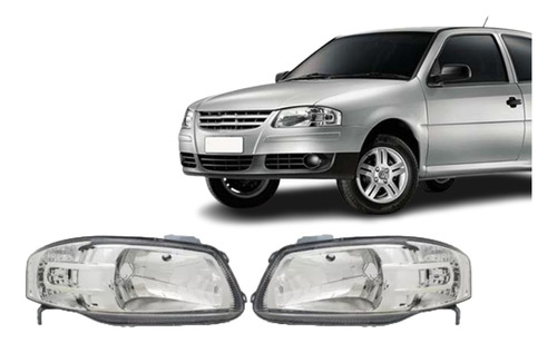 Juego Faros Frontal Vw Gol Country G4 2009 2010 2011 Crom