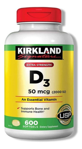 Vitamina D3 Kirkland 600 Cáps