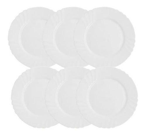 Imagen 2 de 9 de Set X6 Platos Playos Vidrio Templados Opal Opalinos Ebro