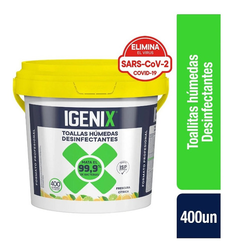 Pack 4u Toallas Humedas Desinfectantes Igenix 400 Uni 