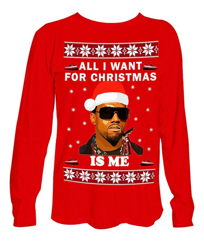 Playera Navideña Ugly Sweater Kanye West Soy Mi Regalo Unsx