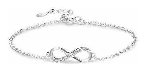 Pulsera De Plata Con Ley 925 Con Simbolo De Amor Infinito Pa