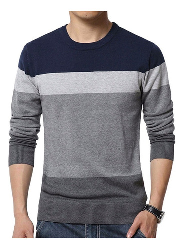 Blusa Chic Color Block De Hombre Con Escote