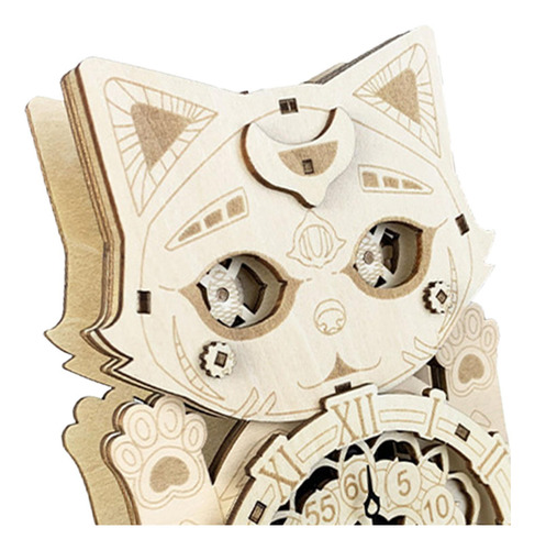 Rompecabezas De Madera 3d, Reloj De Gato, Decoración De
