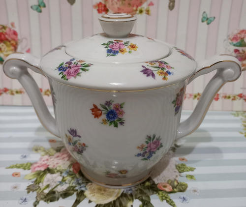 Azucarera Limoges Doble Sello  Raynaud Floral Shabby