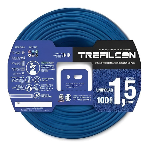 Cable Unipolar 100% Cobre Trefilcon 1.5mm X 50 Mts Metros