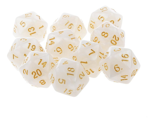 20pcs D20 Dados Poliédricos De 2 Colores Para Enseñanza De