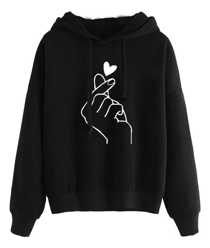 Sudadera Casual Con Estampa De Corazón Para Mujer