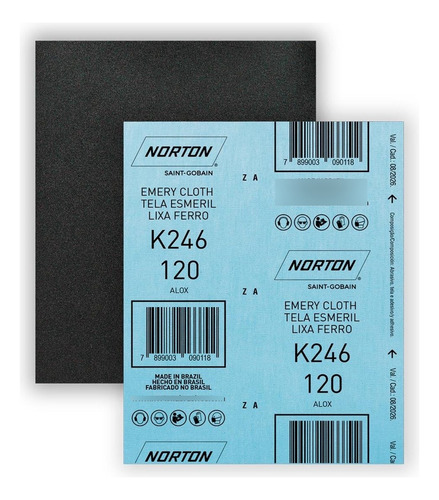 Lixa Ferro Norton 120 K246  66261199789 - Kit C/25
