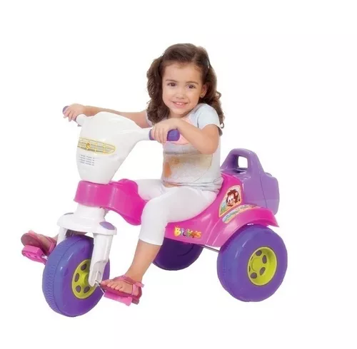 Motoca Triciclo Magic Toys Tico Tico Suporte Pés Brinquedo - Rosa - Rosa