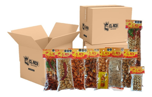 Caja Botanas El Rey Montenegro Cacahuate Enchilado 50 Piezas