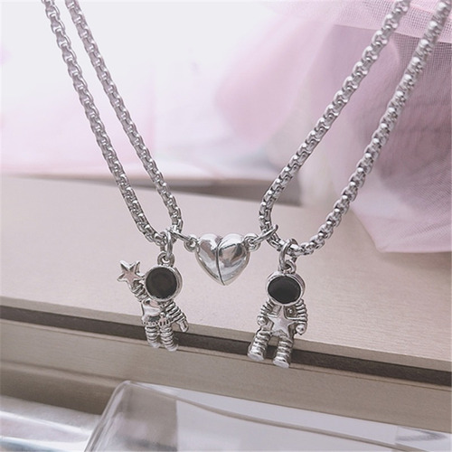 2 Collares Astronómicos De Acero Inoxidable A Juego Para Par