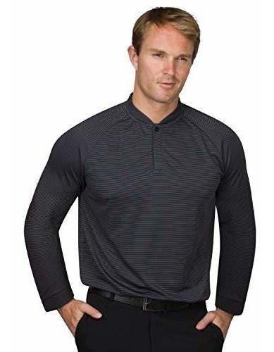 Camisa De Golf Sin Cuello De Manga Larga Dry Fit Para Hombre