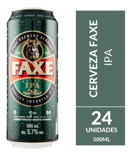 Cerveza Faxe Ipa Pack X 24 X 500ml. --