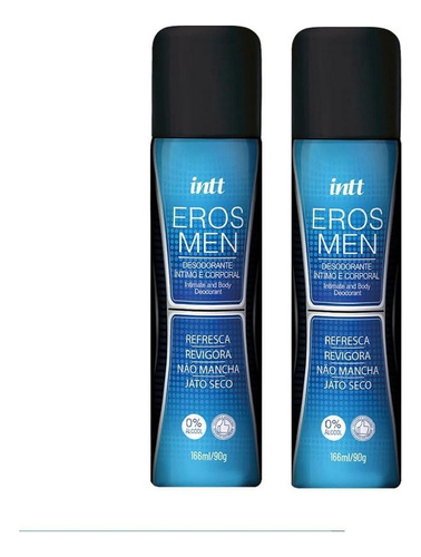 Kit 2 Desodorante Para Higiene Íntima Do Homem Eros 166ml