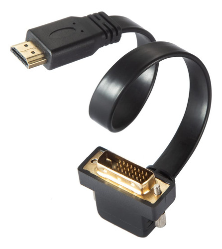 Cable Corto Dvi A Hdmi, Bidireccional Hdmi Hembra A Ángulo.