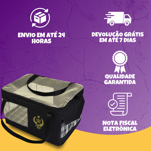 Bolsa Transporte Aereo Pet Azul Linhas Aéreas - Preto
