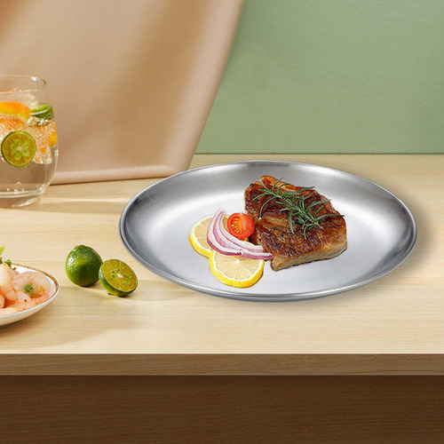Postre De Acero Inoxidable Platos Para Aperitivos Plata 20cm