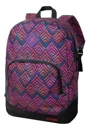 Mochila Kossok Emiro Color Fucsia Oscuro-lila Diseño De La Tela Dibujada