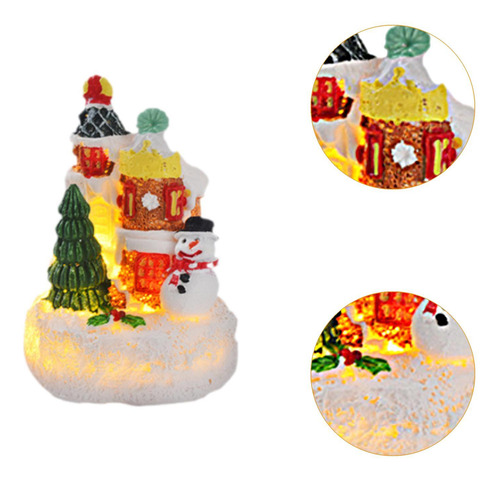 Casa Luminosa Navideña Escena De Nieve Navideña Figura De