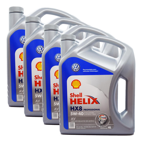 Caja X 4 U Aceite Shell Helix Hx8 5w40 X 4 Lt Shell Helix