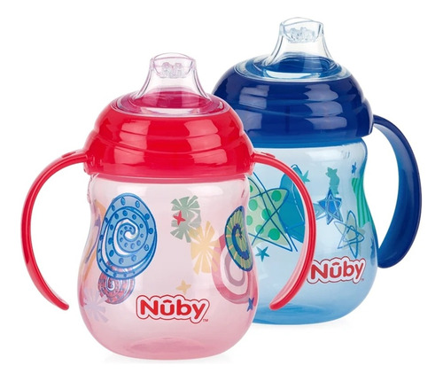 Set De 2 Vasos Antiderrame Con Asas 9oz +4m Nuby