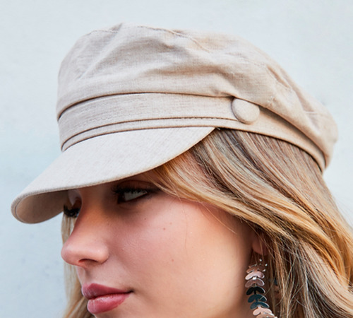 Boina Gorra Sombrero Mujer Capitán Tipo Lino