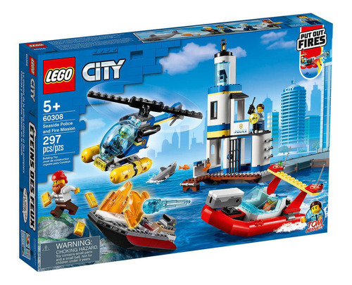 Lego City Patrulha Costeira Combate Fogo - 297 Peças