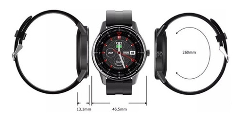 Smartwatch Negro, Monitor De Pasos Y Ritmo Cardiaco Reloj