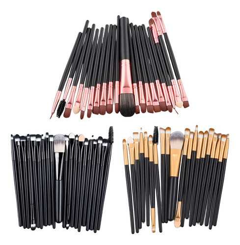 Lote (10 Sets) De 20 Brochas Maquillaje Ojos , Paquete Color Al Azar