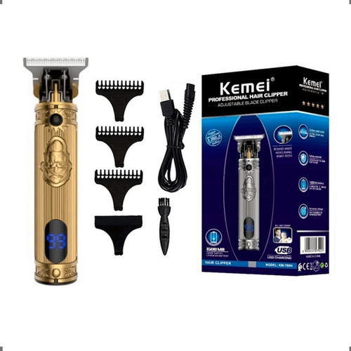 Aparador Elétrico De Pelo Cabelo Bivolt Kemei 700h Dourada +