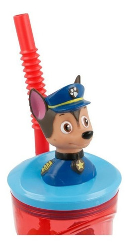 Vaso Figurita 3d De Paw Patrol Comic De 360 Ml Color Rojo