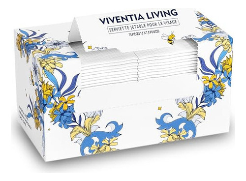 Toalla Facial Viventia Living  Seca Desechable 100% Algodón