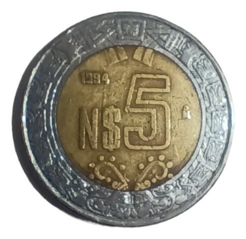 Moneda N$5 Pesos 1994 C R 1 (Usado)