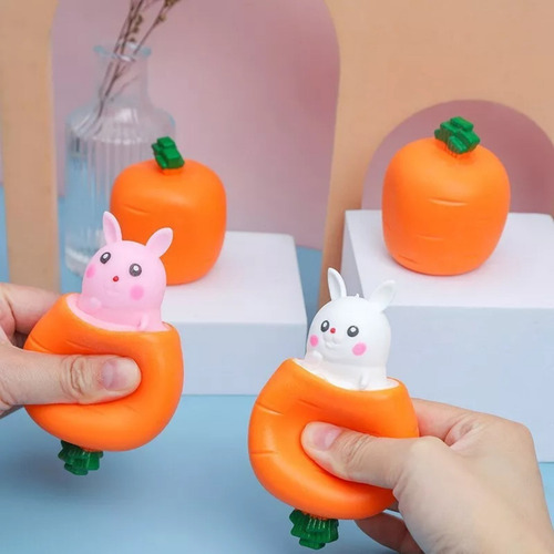 Jy 4pcs El Juguete For Apretar Carrot Bunny Alivia El Estrés