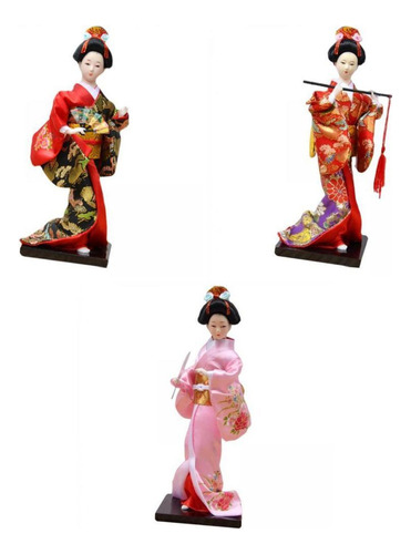 3 Uds 11  Estatua Para Niñas Geisha Asiática Estilo