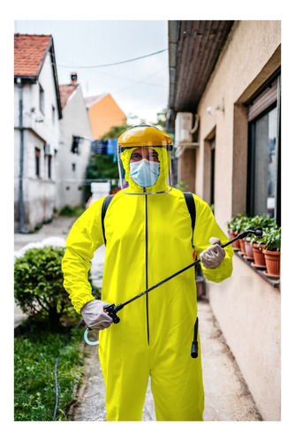 Traje De Protección Unisex Overol Quirúrgico Lavable Amarillo Mediano