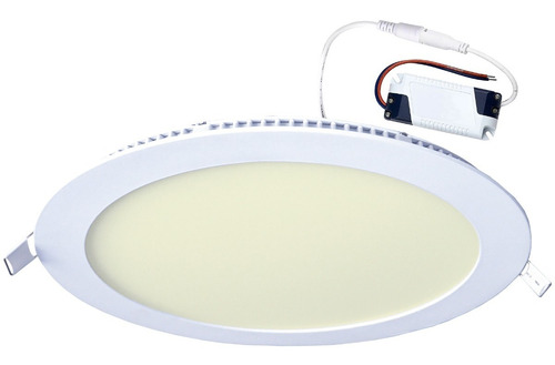 Panel Plafon Led 18w Fria Calida Embutir Redondo Interior Color Luz Cálida (Amarilla)