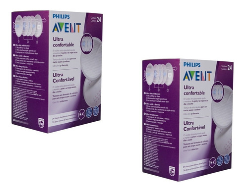 Kit 2 Cx Absorvente Descartável Para Seios Avent Noite E Dia