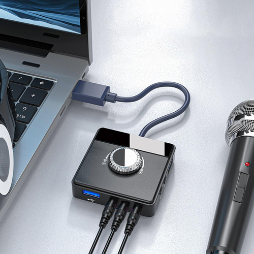 Tarjeta De Sonido Usb Externa De 3 Puertos Para Sistemas De