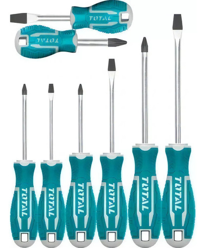Set Juego De Destornilladores Industrial Imantado Total 8pzs