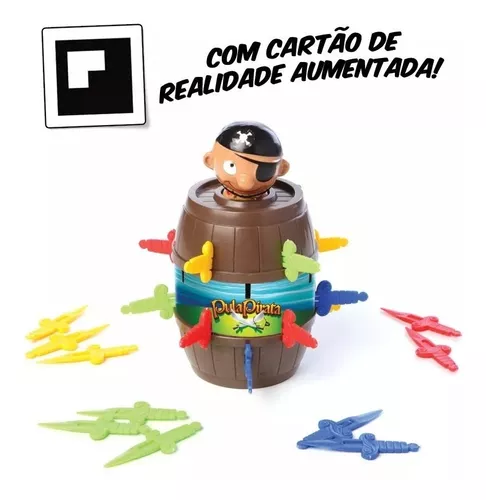 Jogo de Mesa Pula Pirata Barril Grande Brinquedo Infantil Criança