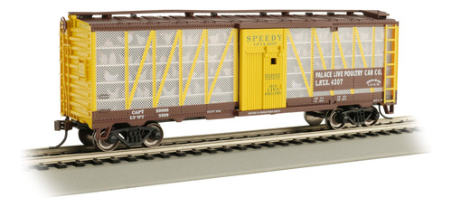 Palace Live Poultry Car Co #4207 Marron Amarillo - Ho Scale