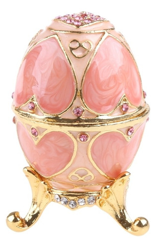 Joyero Pintado A Mano Con Diseño De Huevo De Faberge Rosa