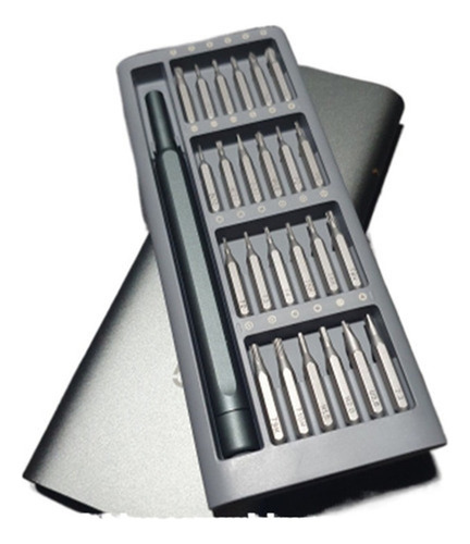 Conjunto Destornillador Caja Aluminio Broca Magnética 24p