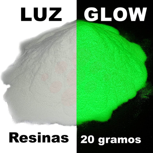 20gr Polvo Fosforescente Glow Dark Pigmento Luminiscentes Ve