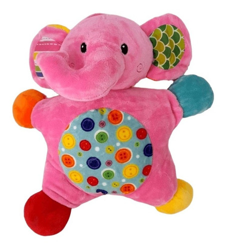 Cunero Musical Elefante Rosa De Peluche - Woody Toys