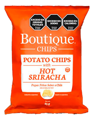 Boutique Chips Papas Sabor Sriracha 65gr