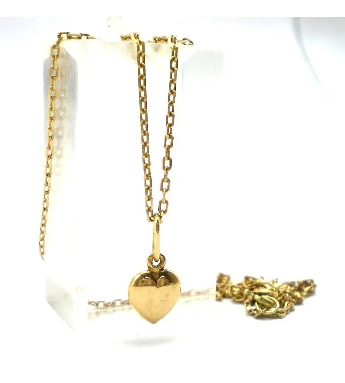 Hermosa Cadena Y Dije Corazon De Oro 18 Kt