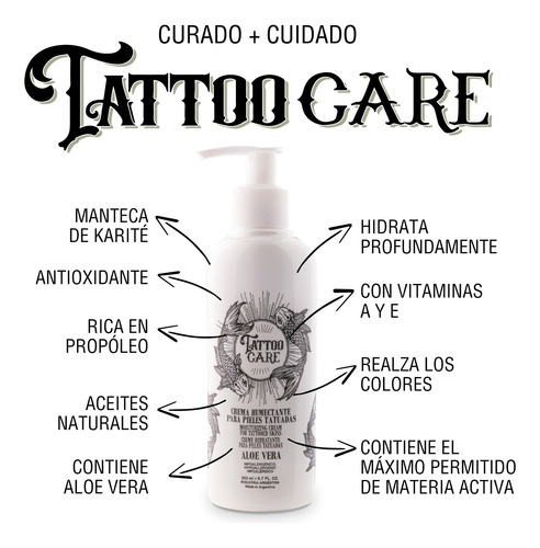 Crema Humectante Tattoo Care 200g Brillo Y Color